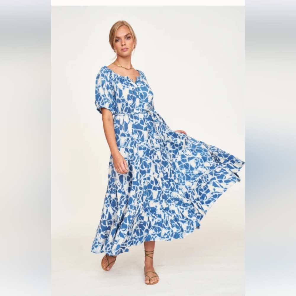 Mirth Capri Dress in Indigo Crackle size Medium - Picture 6 of 8